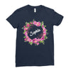 Floral Baby Name Ladies Fitted T-Shirt