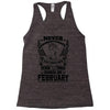 Never Underestimate Dog Rescuer Who Was Born February Racerback Tank