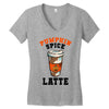 pumpkin space latte Women's V-Neck T-Shirt