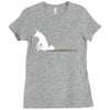 unicorn scooting on the floor Ladies Fitted T-Shirt