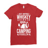 whiskey and camping! Ladies Fitted T-Shirt