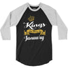 kings are born in january 3/4 Sleeve Shirt