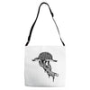 zombie eating brains Adjustable Strap Totes