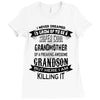 Super Cool Grandmother Of A Freaking Awesome Grandson Ladies Fitted T-Shirt