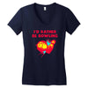 id rather be bowling Women's V-Neck T-Shirt