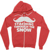 mustaching through snow Zipper Hoodie