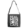 real men love cats (4) Adjustable Strap Totes