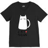 cat love person! V-Neck Tee