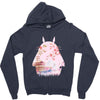 totoro with asian landscape Zipper Hoodie