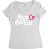 Bun in the Oven with Heart Baby Girl Women's Triblend Scoop T-shirt
