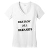 destroy all mermaids girls Women's V-Neck T-Shirt