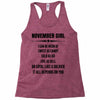 Super November Girl Racerback Tank