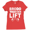 bro do you even lift baseball raglan Ladies Fitted T-Shirt