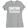 caution this vehicle is a transformer Ladies Fitted T-Shirt