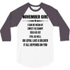 Super November Girl 3/4 Sleeve Shirt