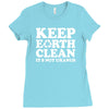 keep earth clean it's not uranus Ladies Fitted T-Shirt