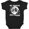 my pointer rides shotgun Baby Bodysuit