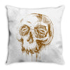 skull water color Throw Pillow