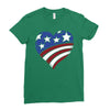 disstressed america flag heart Ladies Fitted T-Shirt