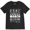 Born In March V-Neck Tee