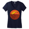 sunset circle Women's V-Neck T-Shirt
