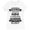 Super Cool Mimi Of A Freaking Awesome Grandson Ladies Fitted T-Shirt