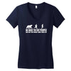 be nice to fat people bear chase funny pub joke Women's V-Neck T-Shirt