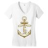 anchored faith Women's V-Neck T-Shirt