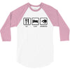 eat sleep snowboard mens black snowboarding t shirt wow 3/4 Sleeve Shirt