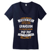 Super Cool Grandson Of A Freaking Awesome Pop Pop Women's V-Neck T-Shirt