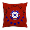 proud coastie dad Throw Pillow