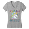 unicorns are born in february cute unicorn Women's V-Neck T-Shirt