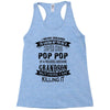 Super Cool Pop Pop Of A Freaking Awesome Grandson Racerback Tank