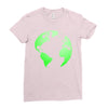 Earth Themed Funny Ladies Fitted T-Shirt