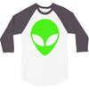 uomo alieno ufo stampa verde fluo divertente mitiche 3/4 Sleeve Shirt
