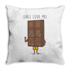 girls love me Throw Pillow