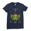 Merry Cthulhu Christmas Ugly Cool T shirts Ladies Fitted T-Shirt