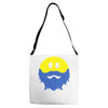 bearded smiley face Adjustable Strap Totes