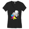 puker printer Women's V-Neck T-Shirt
