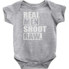 real men shoot raw Baby Onesie