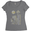 seattle skyline Women's Triblend Scoop T-shirt