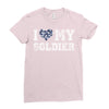 i love my soldier navy camouflage Ladies Fitted T-Shirt