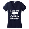 save the chubby unicorns Women's V-Neck T-Shirt