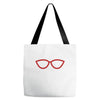 kacamata red Tote Bags