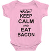 keep calm and eat bacon t shirt funny parody meat tee food pig hog bre Baby Onesie