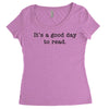 it's a good day to read text Women's Triblend Scoop T-shirt