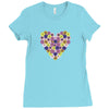 Pansy Heart Ladies Fitted T-Shirt