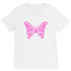 breast cancer butterfly V-Neck Tee