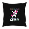 Born Unicorns-Born April Throw Pillow