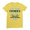I'm Your Father's Day Gift Mom Says You're Welcome Baby Boy Ladies Fitted T-Shirt